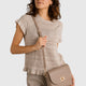 MAISIE leather crossbody bag - Taupe