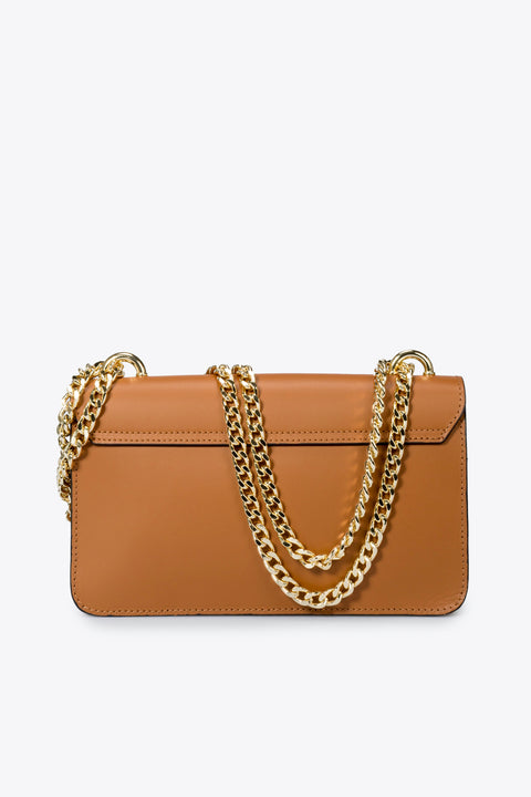 CALLIE leather crossbody bag - Cognac