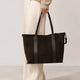 SOLENE suede tote bag - Dark Brown