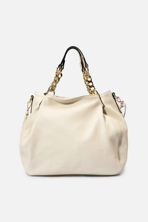 HELEN leather shoulder bag - Beige