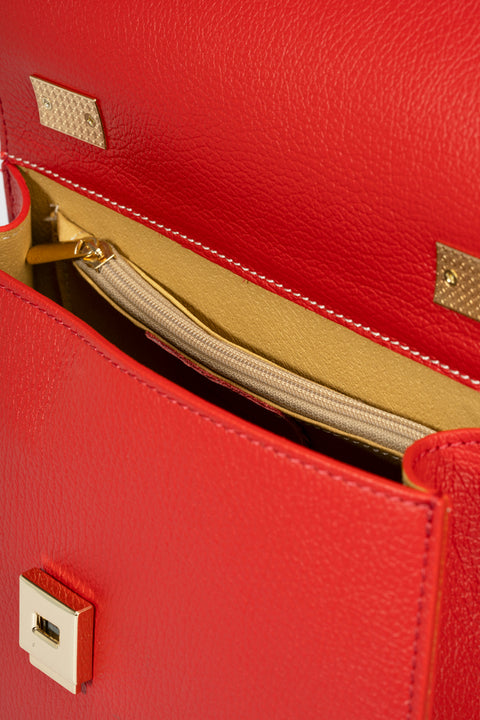 ASTRID leather top handle bag - Red