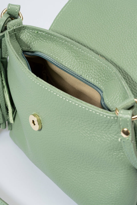ASTER leather crossbody bag - Menta