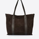 SOLENE suede tote bag - Dark Brown