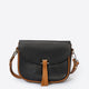 BELA leather crossbody bag - Black+Cognac