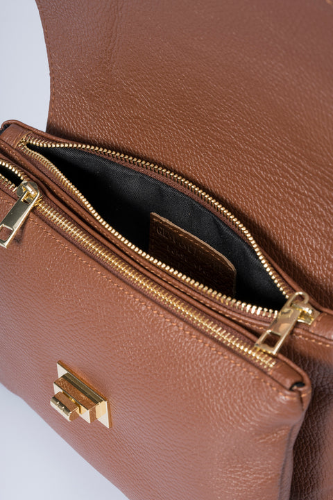MAISIE leather crossbody bag - Brown