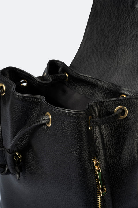CORA leather backpack - Black