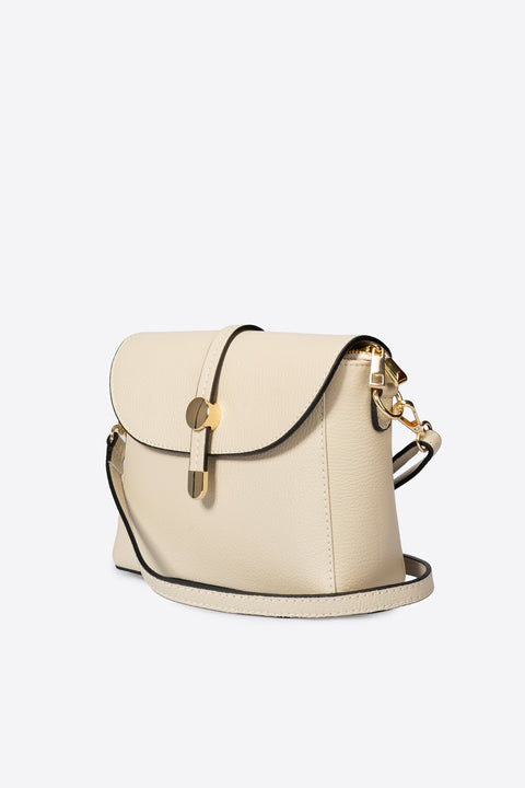 FREYA leather crossbody bag - Beige