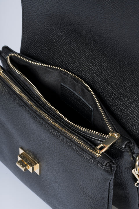 MAISIE leather crossbody bag - Black