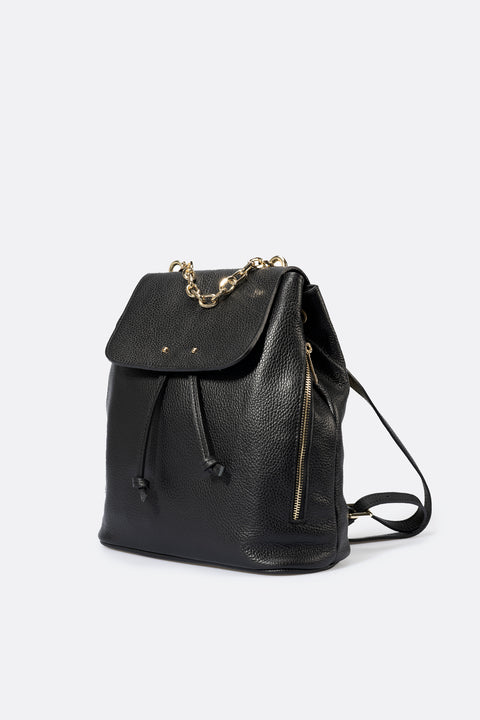 CORA leather backpack - Black