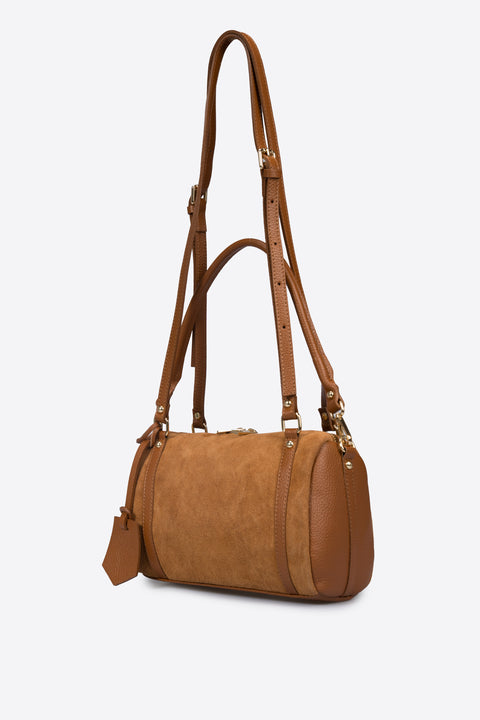 NOOR leather bowling bag - Cognac