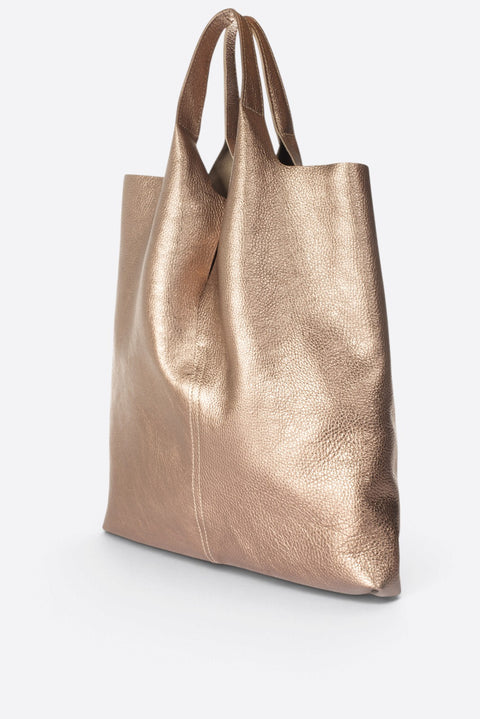 ARINA leather tote bag - Gun Metal