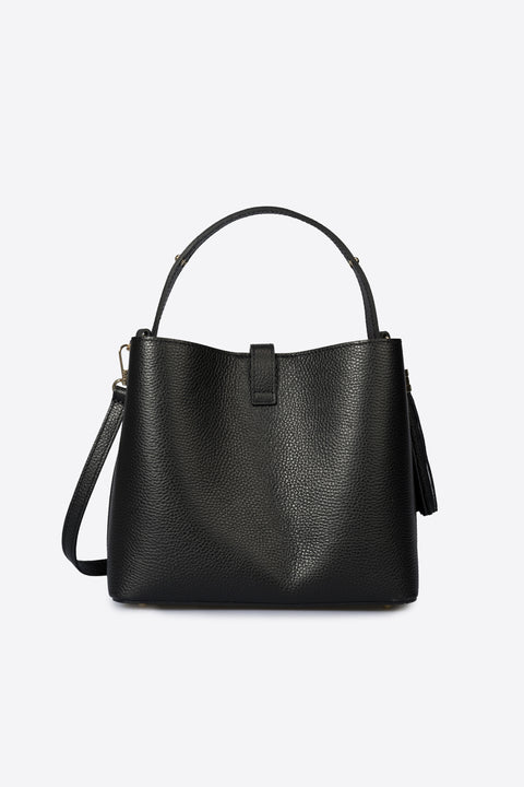KIRA leather top handle bag - Black