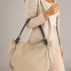 VINNIE leather shoulder bag - Taupe