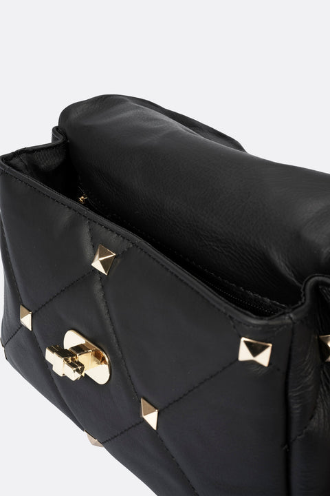 KYLIE leather top handle bag - Black