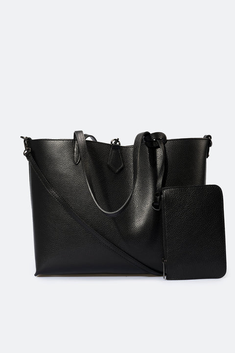 NIOBE leather tote bag - Black