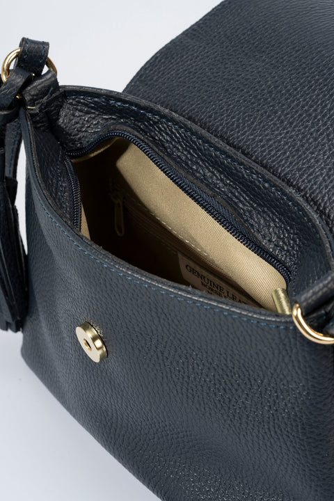 ASTER leather crossbody bag - Blu