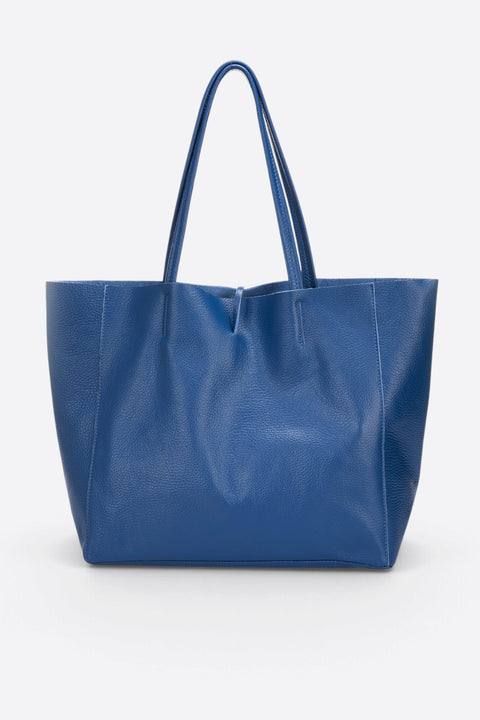 CLOTILDE leather tote bag - Blue