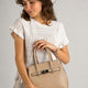 JUNE leather top handle bag - Taupe