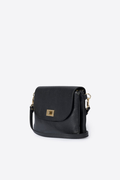 MAISIE leather crossbody bag - Black