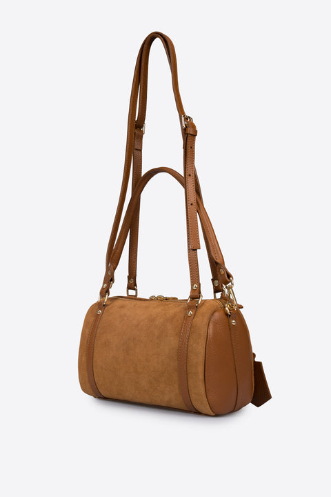 NOOR leather bowling bag - Cognac