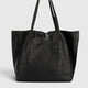 CLOTILDE leather tote bag - Black