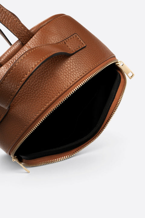 PAOLA leather backpack - Cognac