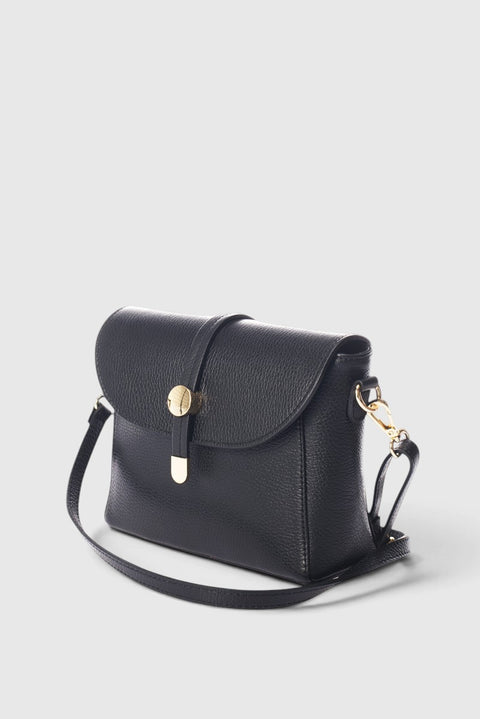 FREYA leather crossbody bag - Black