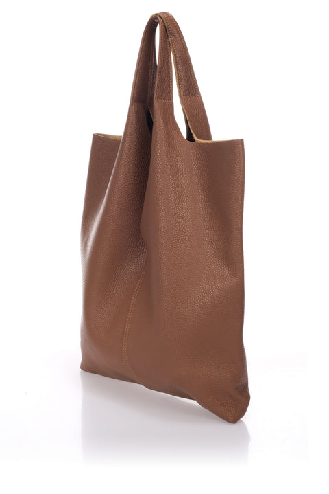 ARINA leather tote bag - Cuoio