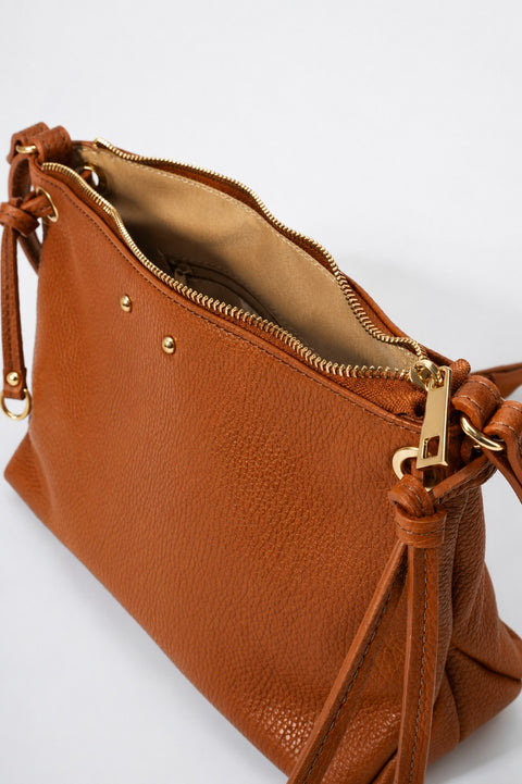 CASIA leather crossbody bag - Cuoio