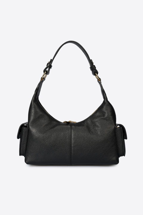 LOUISE leather top handle bag - Black