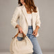 AZALEA leather top handle bag - Beige+Cuoio