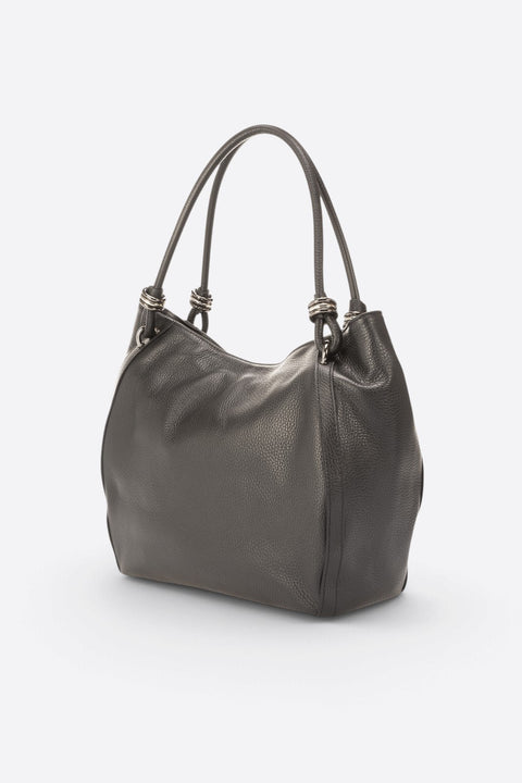 VINNIE leather shoulder bag - Black