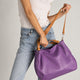 AZALEA leather top handle bag - Lilla