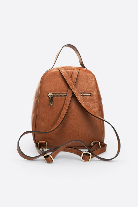 PAOLA leather backpack - Cognac