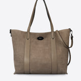 SOLENE Sac cabas en cuir - Fango