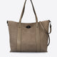 SOLENE suede tote bag - Fango