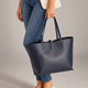 NIOBE leather tote bag - Dark Blue