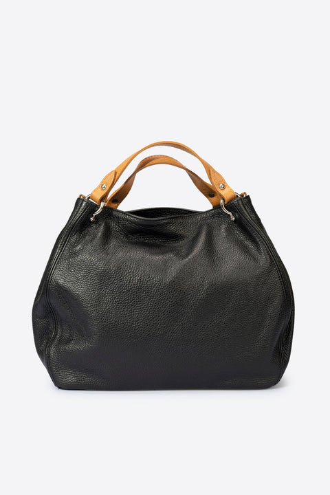 AZALEA leather top handle bag - Black