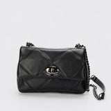 SIELLA Leather Shoulder Bag - Black