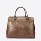 INGRID leather top handle bag - Brown