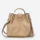 DIONE leather top handle bag - Taupe