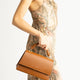 ASTRID leather top handle bag - Cognac