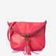 AGATHA leather crossbody bag - Fuxia