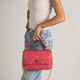 KYLIE leather top handle bag - Fuxia