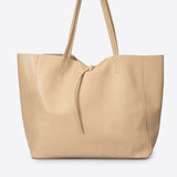 CLOTILDE Sac cabas en cuir - Crème