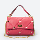 KYLIE Leather Top Handle Bag - Fuxia