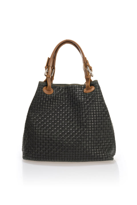 ARIA suede tote bag - Dark Green