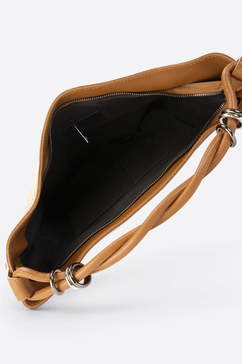 NORA leather shoulder bag - Cognac