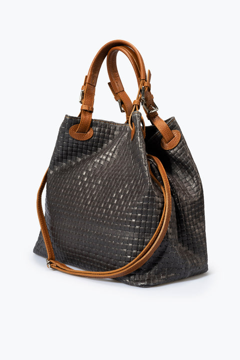 ARIA suede tote bag - Dark Brown