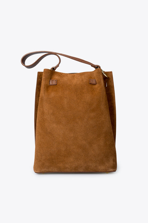 PHOEBE suede shoulder bag - Bruciato